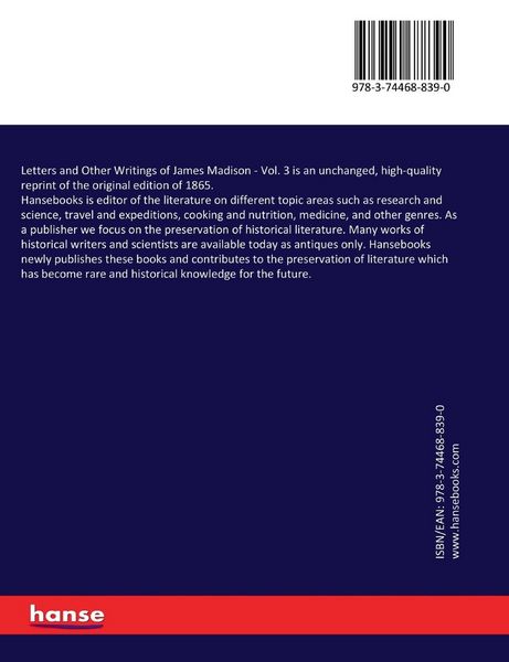 Produktbild: Letters and Other Writings of James Madison