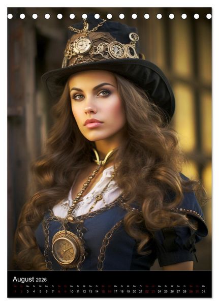 Produktbild: Steampunk. Faszinierend sch&ouml;ne Frauenportraits (Tischkalender 2026 DIN A5 hoch), CALVENDO Monatskalender