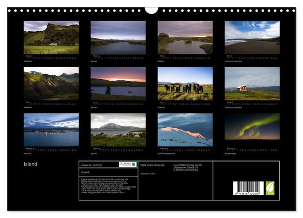 Produktbild: Island (Wandkalender 2026 DIN A3 quer), CALVENDO Monatskalender