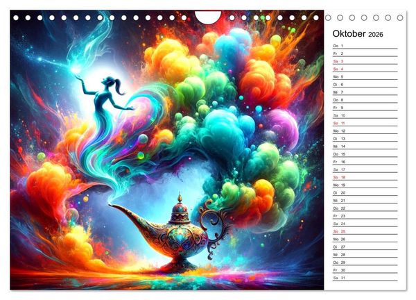 Produktbild: Mythische Wesen - Fabelwesen im Farbenrausch: Ein buntes Spektakel (Wandkalender 2026 DIN A4 quer), CALVENDO Monatskalender