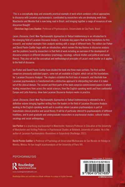 Produktbild: Lacan, Discourse, Event