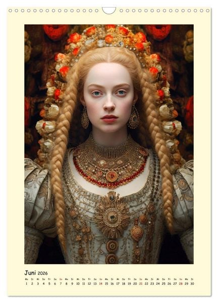 Produktbild: Mittelalter Portraits. Inspiriert vom K&ouml;nigshaus der Tudors (Wandkalender 2026 DIN A3 hoch), CALVENDO Monatskalender