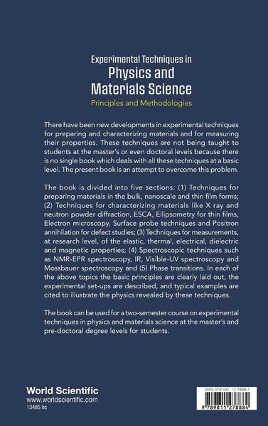 Produktbild: Experimental Techniques in Physics and Materials Science