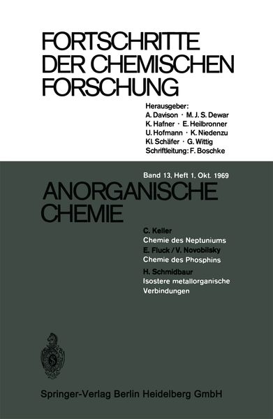Fortschritte der Chemischen Forschung, Set von A. Davison , M. J. S. Dewar , K. Hafner , E. Heilbronner , U. Hofmann, Springer Berlin, 9783540048152
