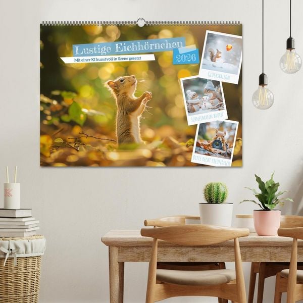 Produktbild: Lustige Eichh&ouml;rnchen (Wandkalender 2026 DIN A2 quer), CALVENDO Monatskalender