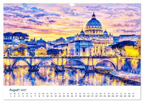 Produktbild: Reisetr&auml;ume Traumreisen. Die sch&ouml;nsten Reiseziele der Welt in Watercolor (Wandkalender 2027 DIN A3 quer), CALVENDO Monatskalender