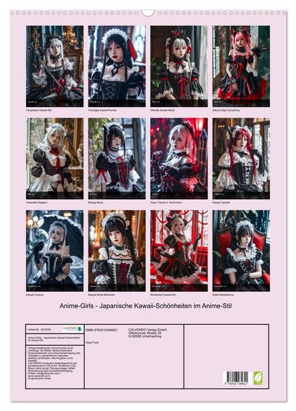 Produktbild: Anime-Girls - Japanische Kawaii-Sch&ouml;nheiten im Anime-Stil (Wandkalender 2026 DIN A2 hoch), CALVENDO Monatskalender