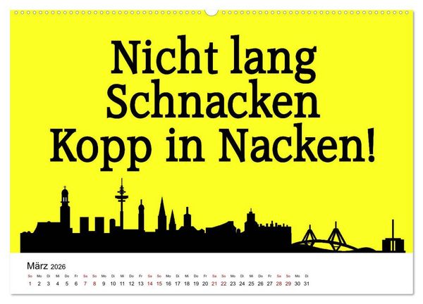 Produktbild: Hamburger Schnack (hochwertiger Premium Wandkalender 2026 DIN A2 quer), Kunstdruck in Hochglanz