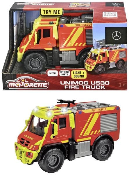 Majorette Einsatzfahrzeug Modell Mercedes Benz Unimog U530 Fire Truck Fertigmodell PKW Modell