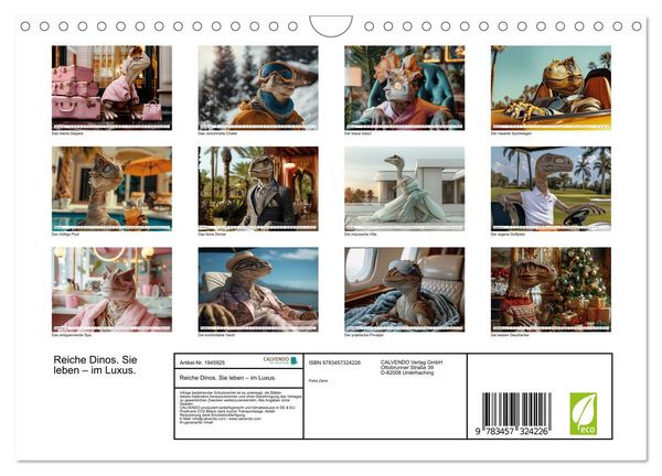 Produktbild: Reiche Dinos. Sie leben &ndash; im Luxus. (Wandkalender 2026 DIN A4 quer), CALVENDO Monatskalender