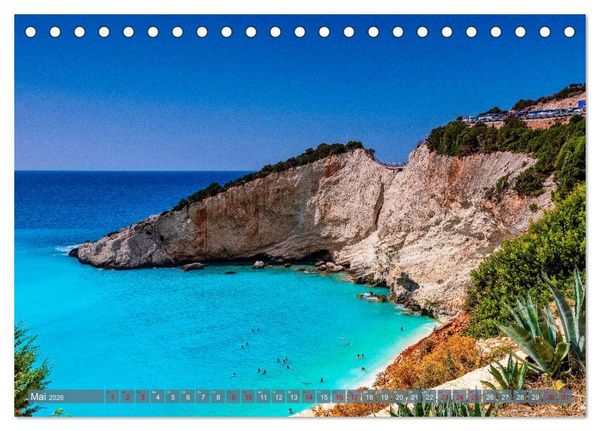 Produktbild: Lefkada - die wei&szlig;e Perle im Ionischen Meer (Tischkalender 2026 DIN A5 quer), CALVENDO Monatskalender