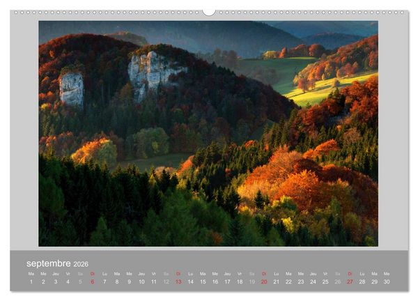 Produktbild: Suisse - Paysage de montagnes 2026 (Calendrier mural 2026 DIN A2 vertical) calendrier de bureau