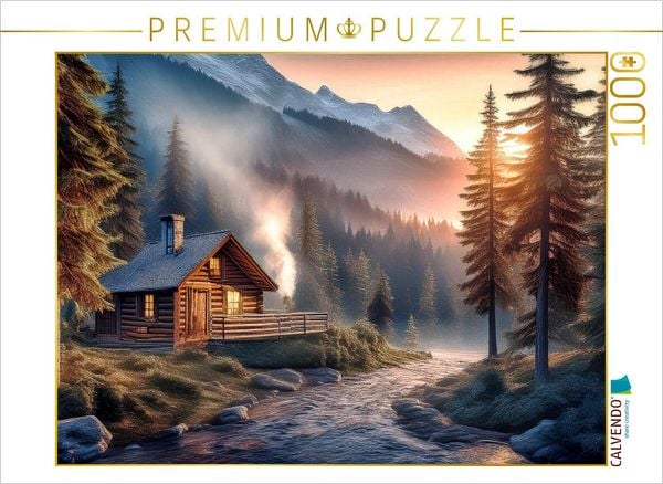 CALVENDO Puzzle Die Blockhütte | 1000 Teile Lege-Größe 64x48cm Foto-Puzzle für glückliche Stunden
