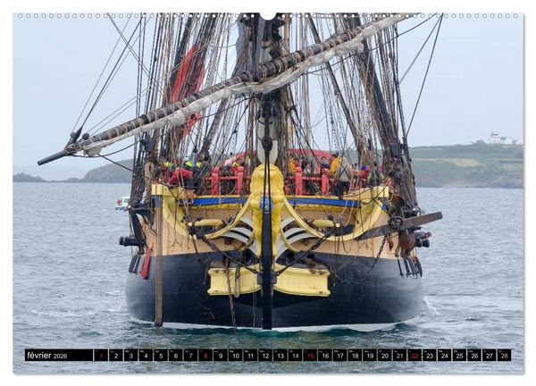 Produktbild: L'Hermione &agrave; Saint-Malo (Calendrier mural 2026 DIN A2 vertical) calendrier de bureau