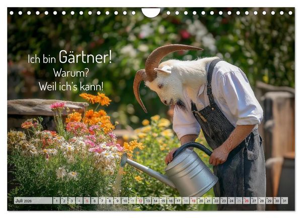Produktbild: Den Bock zum G&auml;rtner gemacht (Wandkalender 2026 DIN A4 quer), CALVENDO Monatskalender