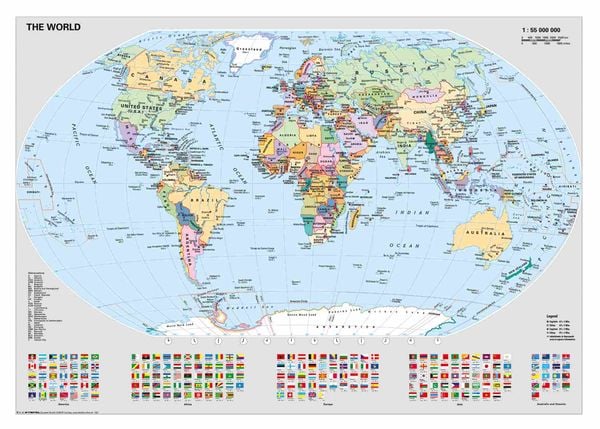 Produktbild: Erwachsenenpuzzle 1000 Teile - Politische Weltkarte