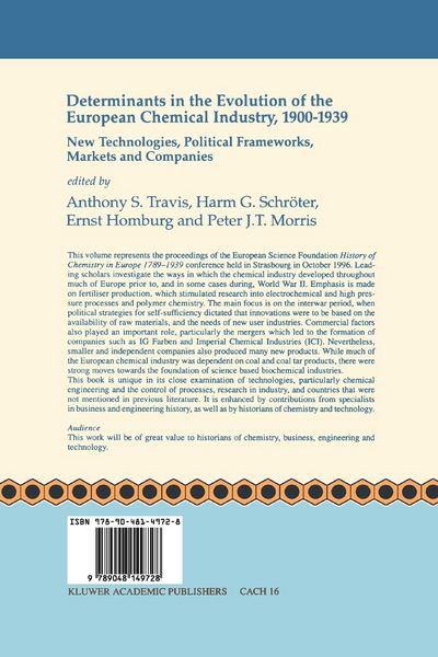 Produktbild: Determinants in the Evolution of the European Chemical Industry, 1900&ndash;1939