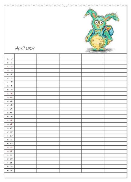 Produktbild: Bunte Freunde (hochwertiger Premium Wandkalender 2027 DIN A2 hoch), Kunstdruck in Hochglanz