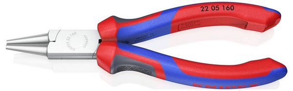 Produktbild: Knipex 22 05 160 Werkstatt Rundzange Gerade Chrom-Vanadium Elektrostahl 160mm