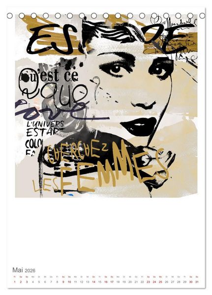 Produktbild: POP UP GIRLS Art Portr&auml;ts by Ulrike Langen (Tischkalender 2026 DIN A5 hoch), CALVENDO Monatskalender