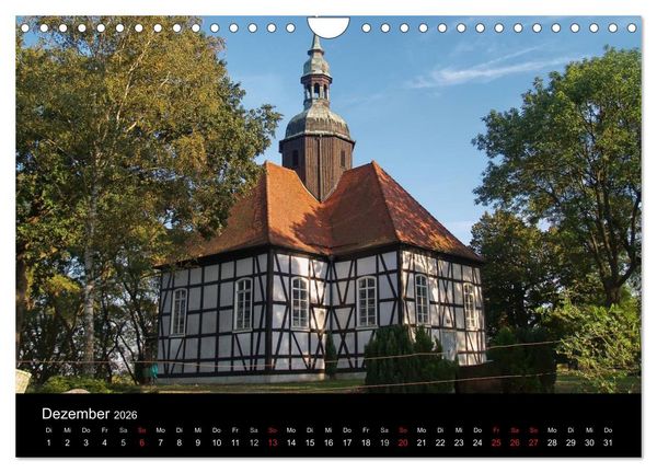 Produktbild: Dorfkirchen in Brandenburg (Wandkalender 2026 DIN A4 quer), CALVENDO Monatskalender