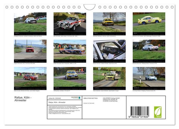 Produktbild: Rallye, K&ouml;ln - Ahrweiler (Wandkalender 2026 DIN A4 quer), CALVENDO Monatskalender