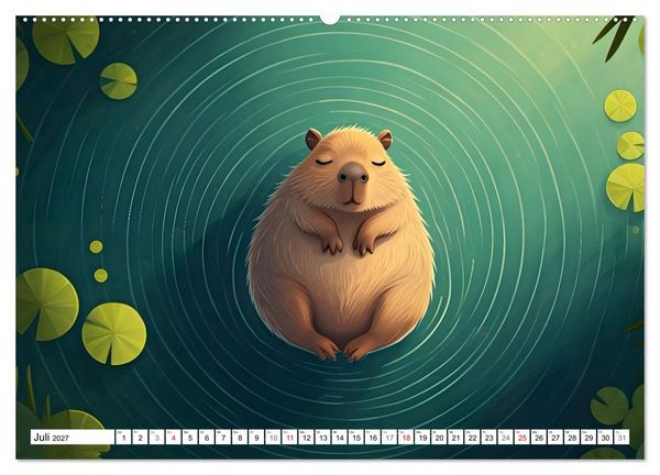 Produktbild: Capybara Carlo und die vier Jahreszeiten (Wandkalender 2027 DIN A2 quer), CALVENDO Monatskalender