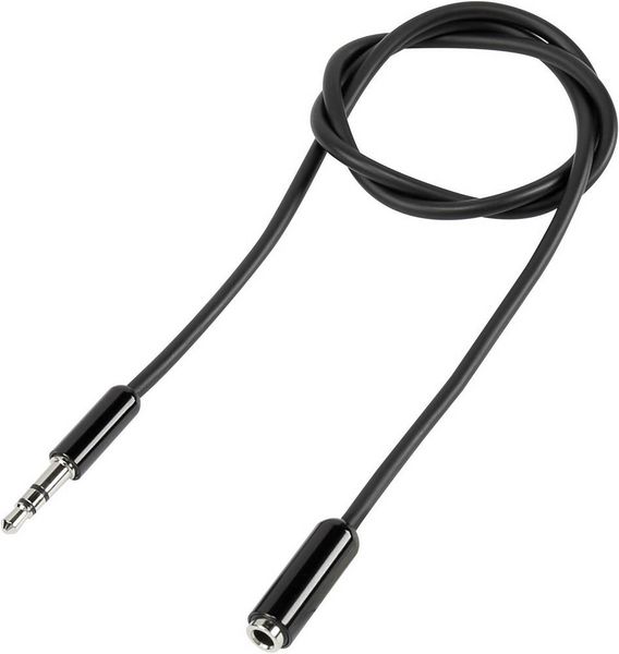 Produktbild: SpeaKa Professional SP-7870476 Klinke Audio Verl&auml;ngerungskabel [1x Klinkenstecker 3.5mm - 1x Klinkenbuchse 3.5 mm] 0.50m Schwarz
