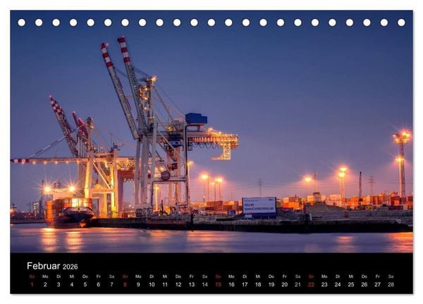 Produktbild: Hamburg - Lichter der Nacht (Tischkalender 2026 DIN A5 quer), CALVENDO Monatskalender