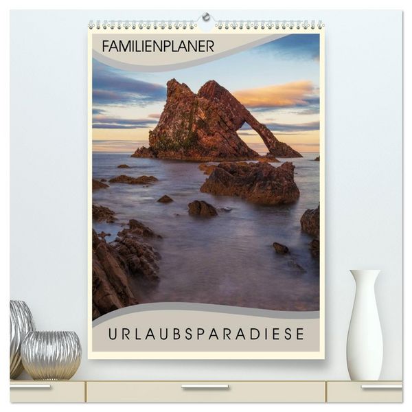 Produktbild: Urlaubsparadiese - Familienplaner (hochwertiger Premium Wandkalender 2026 DIN A2 hoch), Kunstdruck in Hochglanz