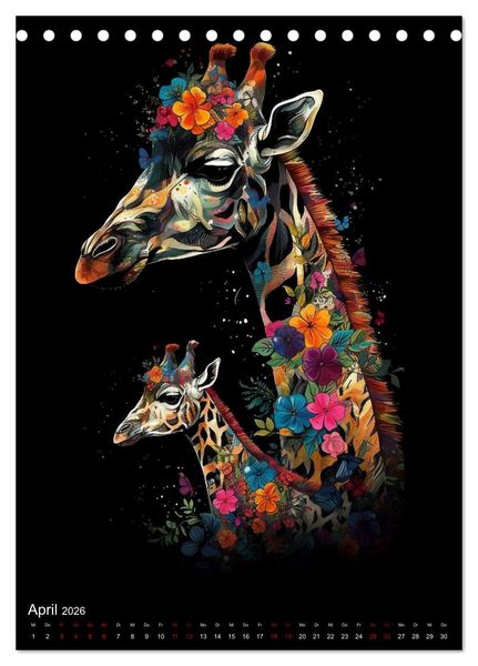 Produktbild: Afrikanische Tierfamilien (Tischkalender 2026 DIN A5 hoch), CALVENDO Monatskalender