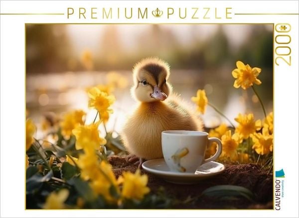 CALVENDO Puzzle Entenküken Kaffeezeit | 2000 Teile Lege-Größe 90x67cm Foto-Puzzle für glückliche Stunden