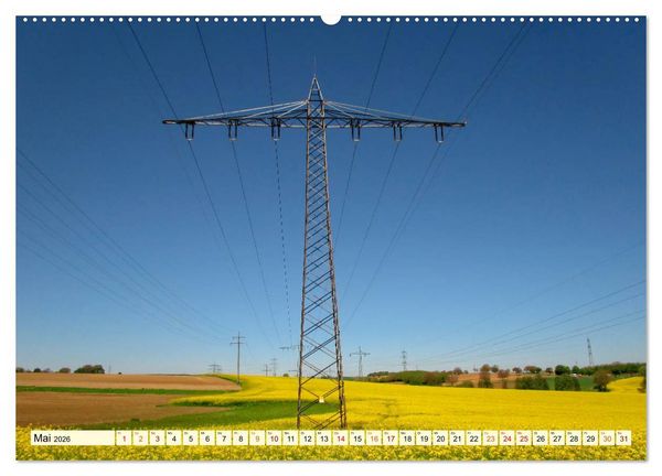 Produktbild: Strommasten - Wege des Stroms (hochwertiger Premium Wandkalender 2026 DIN A2 quer), Kunstdruck in Hochglanz
