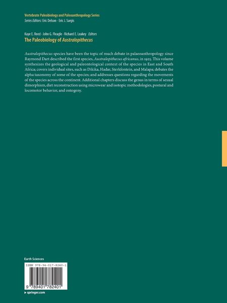 Produktbild: The Paleobiology of Australopithecus