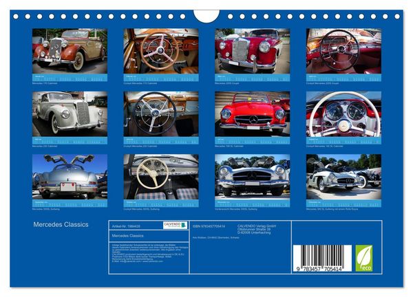 Produktbild: Mercedes Classics (Wandkalender 2026 DIN A4 quer), CALVENDO Monatskalender