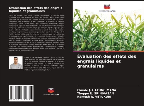 Produktbild: &Eacute;valuation des effets des engrais liquides et granulaires