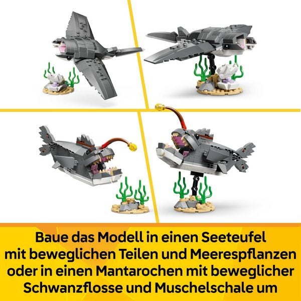 Produktbild: LEGO Creator 3-in-1-Set 31381 Wilder Hai mit Schatztruhe, Geschenk ab 8