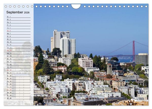 Produktbild: SAN FRANCISCO Traumstadt in Kalifornien (Wandkalender 2026 DIN A4 quer), CALVENDO Monatskalender