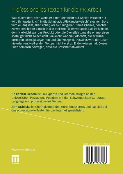 Produktbild: Professionelles Texten f&uuml;r die PR-Arbeit
