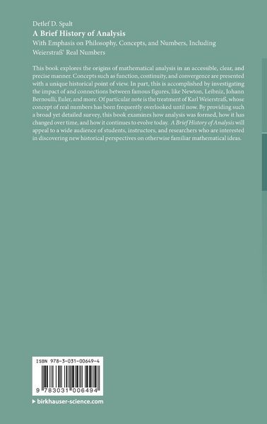 Produktbild: A Brief History of Analysis