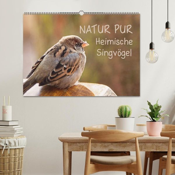 Produktbild: NATUR PUR Heimische Singv&ouml;gel (Wandkalender 2026 DIN A2 quer), CALVENDO Monatskalender