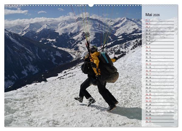 Produktbild: Gleitschirmfliegen in den Tuxer Alpen (hochwertiger Premium Wandkalender 2026 DIN A2 quer), Kunstdruck in Hochglanz