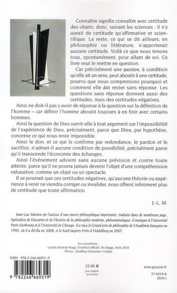 Produktbild: Certitudes n&eacute;gatives