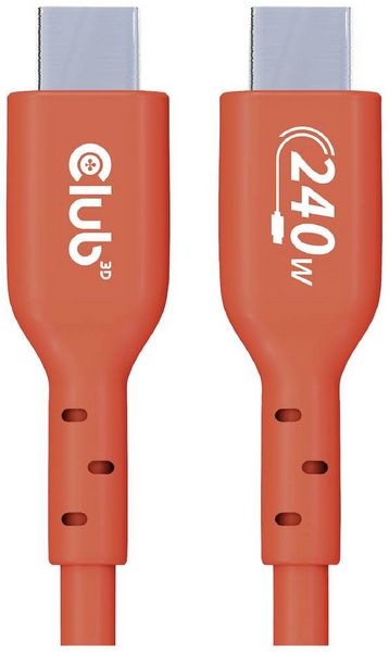 Produktbild: Club3D USB-C&reg; Kabel USB 2.0 USB-C&reg; Stecker 1.00m Orange CAC-1511