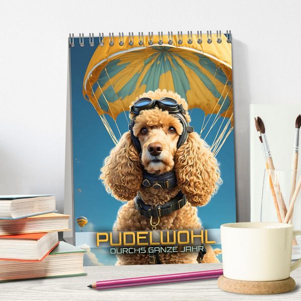 Produktbild: Pudelwohl durchs ganze Jahr (Tischkalender 2026 DIN A5 hoch), CALVENDO Monatskalender