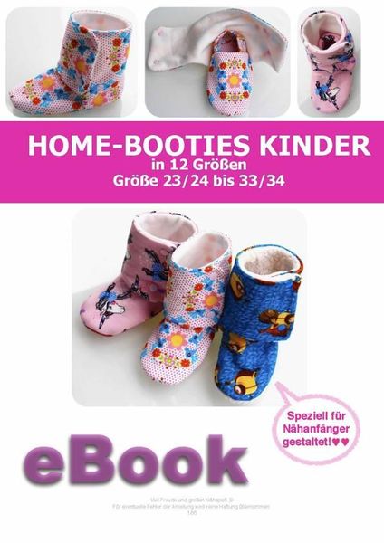 Produktbild: Home-Booties Kinder Schnittmuster f&uuml;r Gr. 23 bis 34 von firstloungeberlin