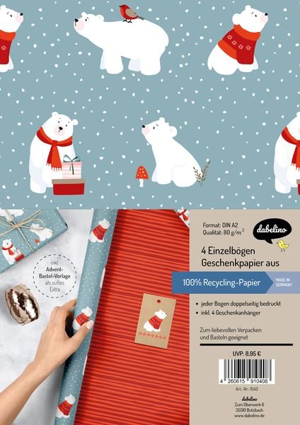 Produktbild: Geschenkpapier Set Weihnachten: Eisb&auml;r (f&uuml;r Kinder)