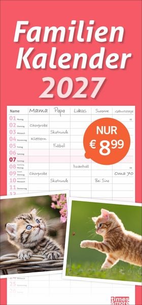 Produktbild: times&more Katzen Familienplaner 2027