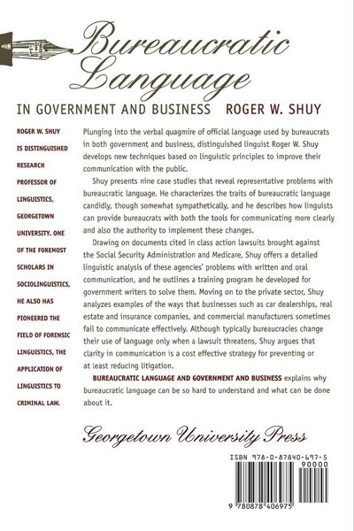 Produktbild: Bureaucratic Language in Government and Business