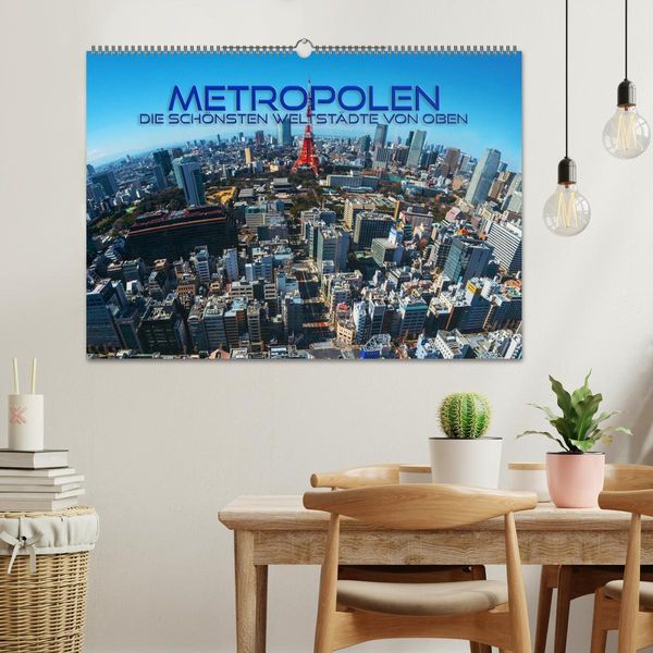 Produktbild: Metropolen - die sch&ouml;nsten Weltst&auml;dte von oben (Wandkalender 2026 DIN A2 quer), CALVENDO Monatskalender